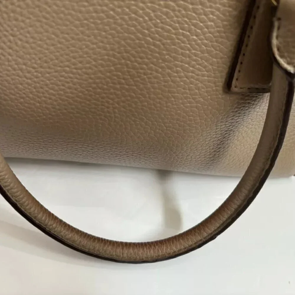 Michael Kors Handbag Tote Taupe Satchel Leather Tote ShoulderBag Purse Crossbody